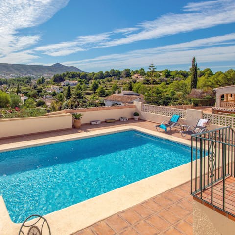 Cool off in the private pool