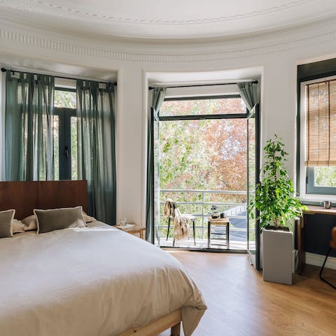 Wake up to leafy views out onto the residential Lisbon street