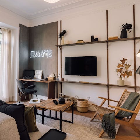 Chill out in the soothing lounge space after a day of exploring Lisbon