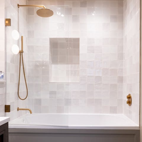 Sink into the bath after a day of exploring
