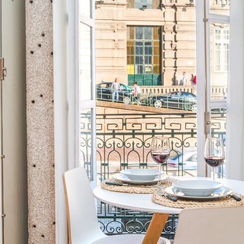 Soak up the atmosphere of the city from your private balcony