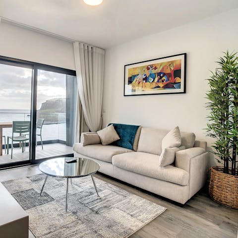 Snuggle up in the comfy living room and enjoy a glass of Madeira wine and a movie