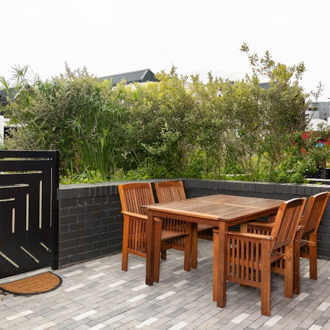 Enjoy a glass of South African wine on the private terrace