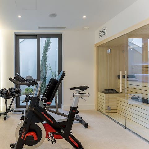 Sweat it out in the gym with a sauna