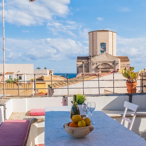 Enjoy some sarde a beccafico on your roof terrace