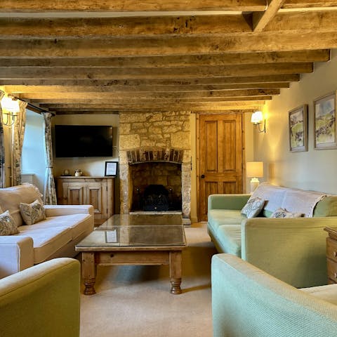 Relax in the cosy lounge after a busy day visiting the towns of the Cotswolds