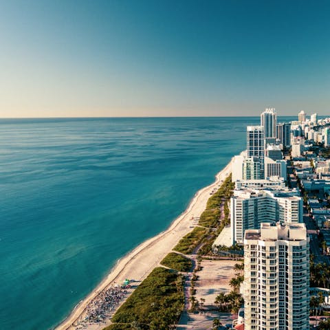 Stay in Miami and visit one of its iconic beaches, just a short stroll away