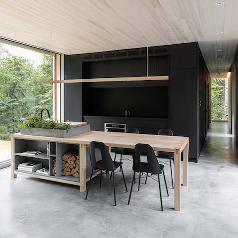 Prepare a restoring breakfast in your minimalist kitchen