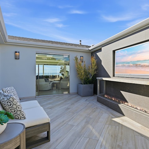 Gather for an alfresco movie night in the courtyard