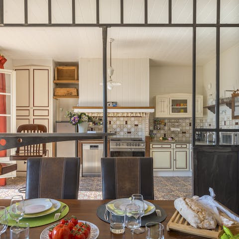 Cook up and serve memorable family meals in the generous kitchen
