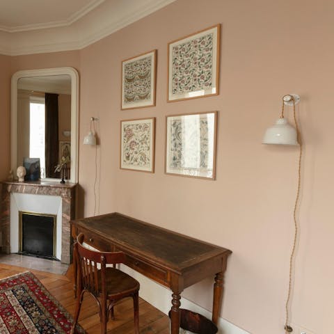 Find a quiet spot to catch up on work in the study