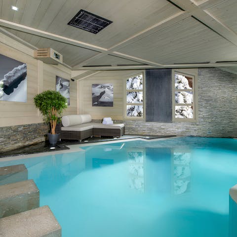 Start your day with a dip in the indoor pool
