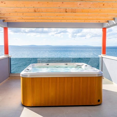Get your hot-tub soak with views of the Adriatic Sea