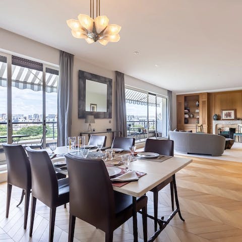 Nibble croissants during slow mornings in the living area