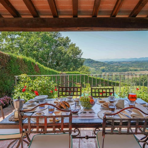 Wine and dine on the terrace while admiring the views