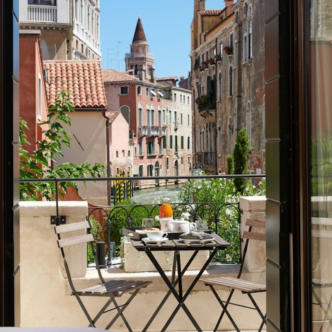 Savour canal views from one of three private terraces