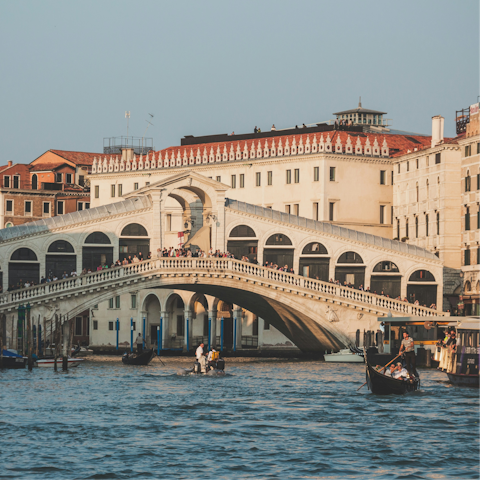 Stay in the heart of Venice, a short walk from the Rialto Bridge