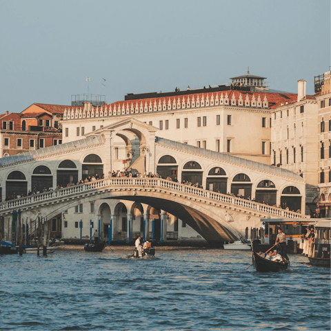 Stay in the heart of Venice, a short walk from the Rialto Bridge