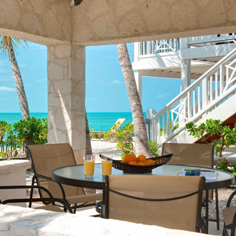 Look forward to dining under the pergola on warm evenings