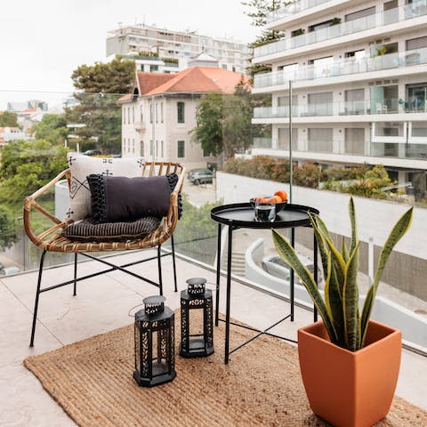 Start your day with a cup of coffee out on your private balcony