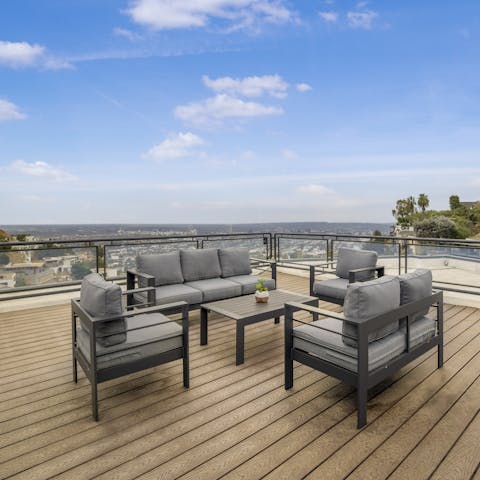 Admire the views with a glass of wine in hand