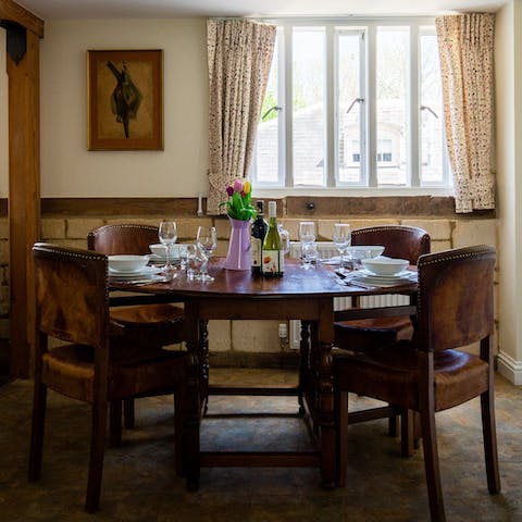 Lay the table for a cosy evening meal in after a day exploring the castle grounds
