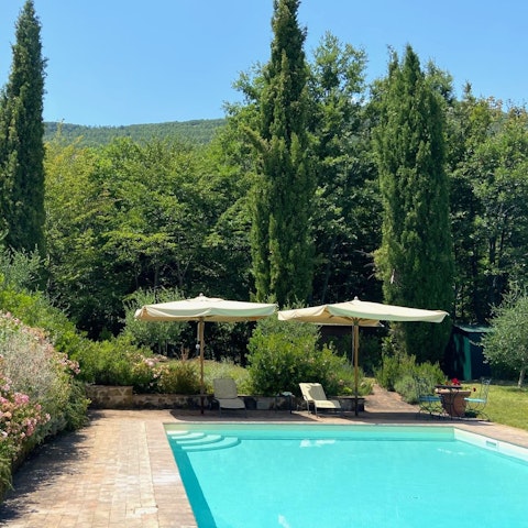 Spend hot, sun-soaked days lounging by the private pool