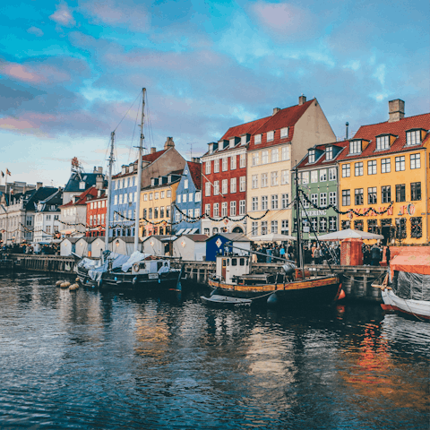 Spend the afternoon strolling along the canal in nearby Nyhavn