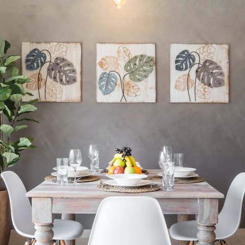 Serve up some local culinary delights at the dining area