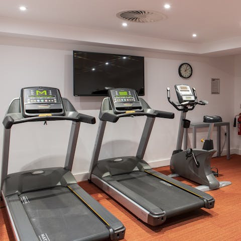 Make use of the free on-site gym
