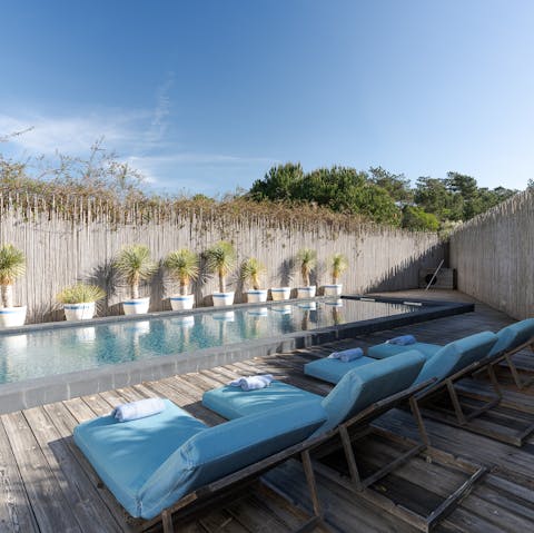 Find peace and relaxation while swimming in the pool