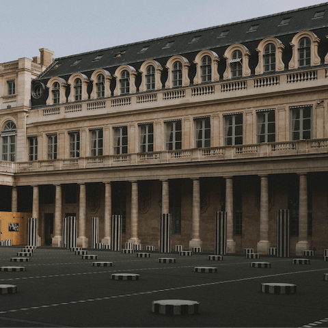 Visit the Palais Royal, a ten minute walk away