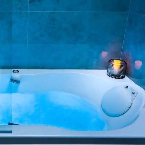 Soak in the jacuzzi bath after a long day of exploring the sights of Paris