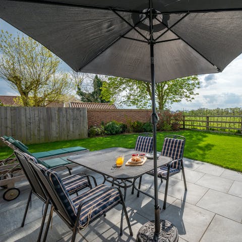 Dine alfresco on your sun-drenched terrace