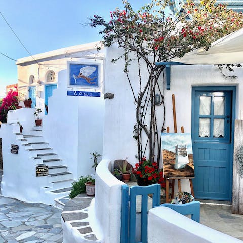 Take a walk through Tinos and explore the fantastic shops and restaurants