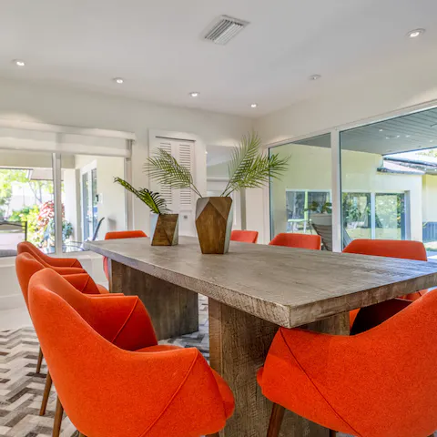 Serve up a homemade meal of dreams at the stylish dining area