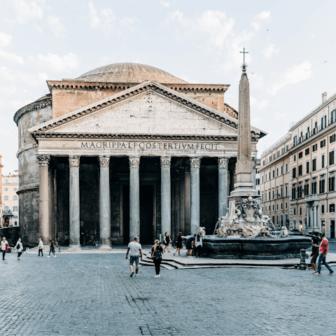 Take in the history of the Pantheon, a stone's throw away