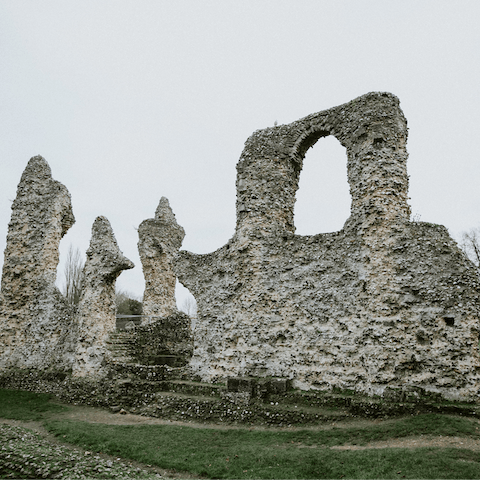 Visit the remains of Bury St Edmunds' Benedictine abbey, no more than a ten-minute walk away