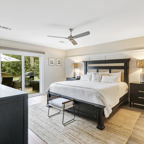 Open up the bedroom patio doors and let the fresh air in