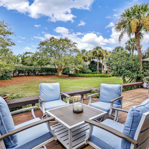 Soak up the green vistas from the private deck