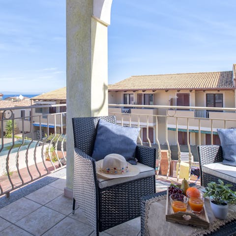 Relax with drinks on the terrace