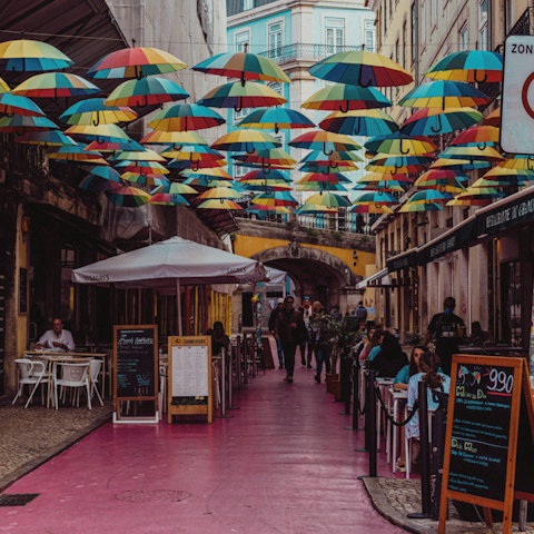 Explore Pink Street, four minutes away on foot