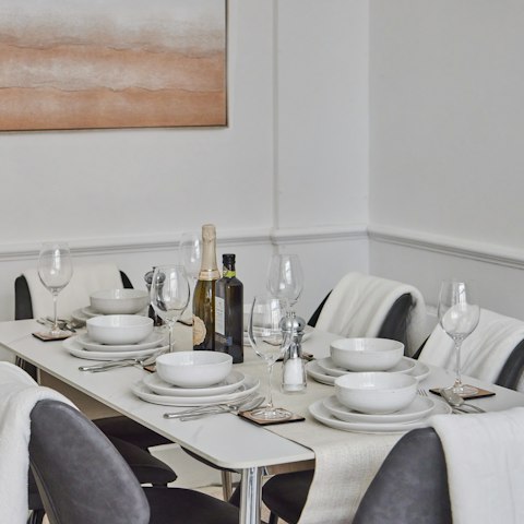 Enjoy a sociable meal around the dining table