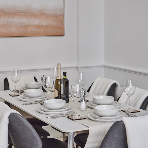 Enjoy a sociable meal around the dining table