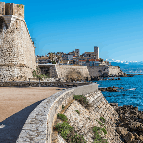 Wander through the old town of Antibes, a short drive away