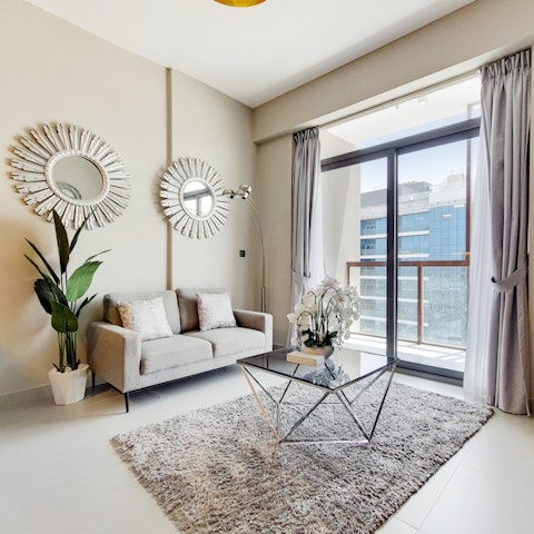 Enjoy lounging in the stylish living area after long days of discovering the city