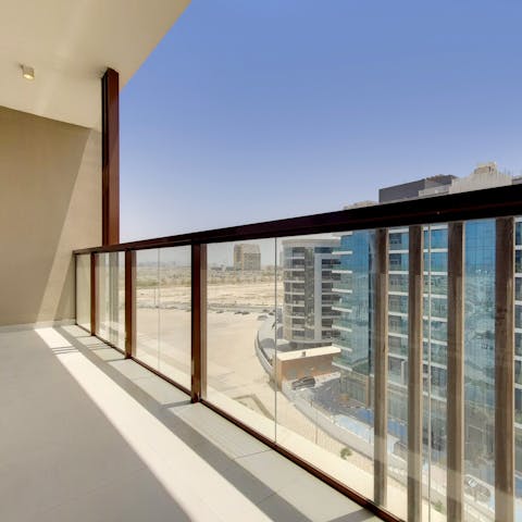 Take in the fresh air and unique landscape from the private balcony