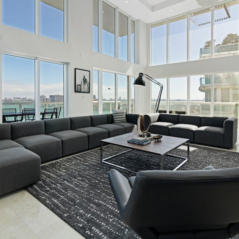 Soak up the sun through a wall of windows