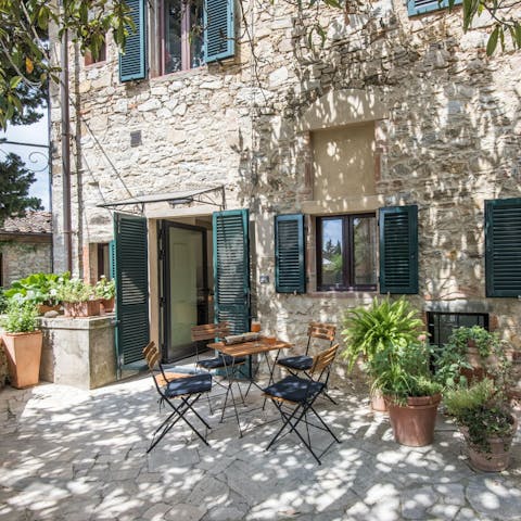 Enjoy your breakfast in the shade of the trees