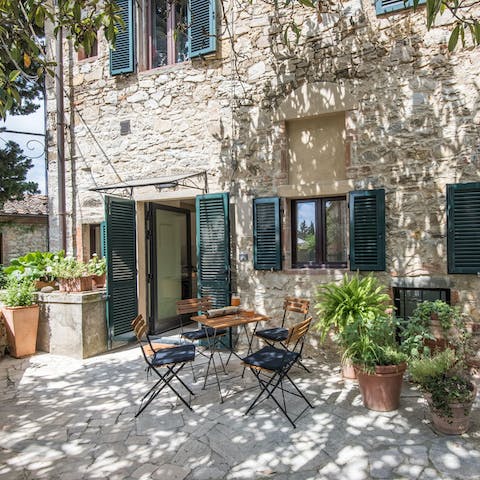 Enjoy your breakfast in the shade of the trees